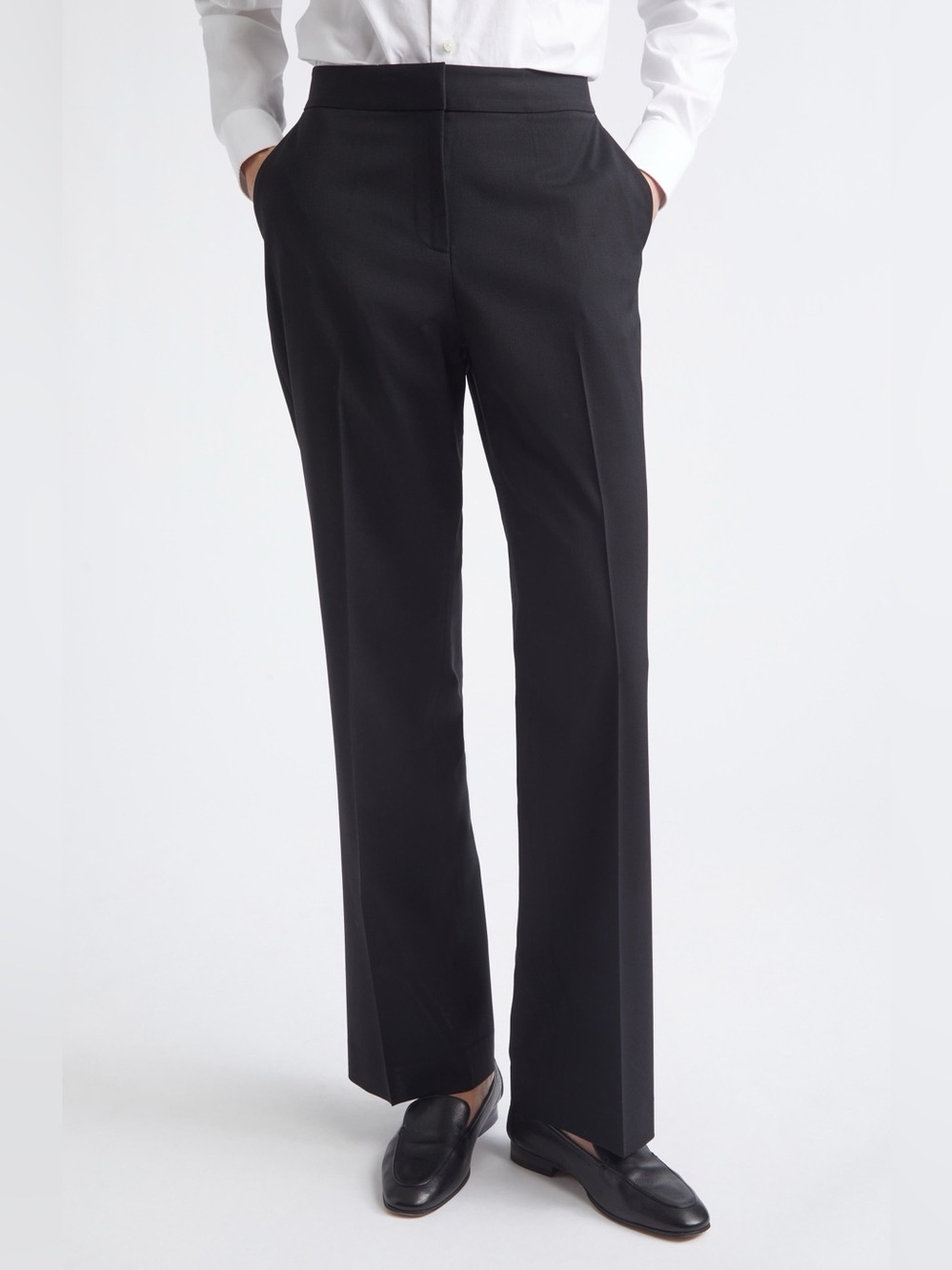 Lafayette 148 New York Irving Black Stretch Wool Pants Size 12 EUC